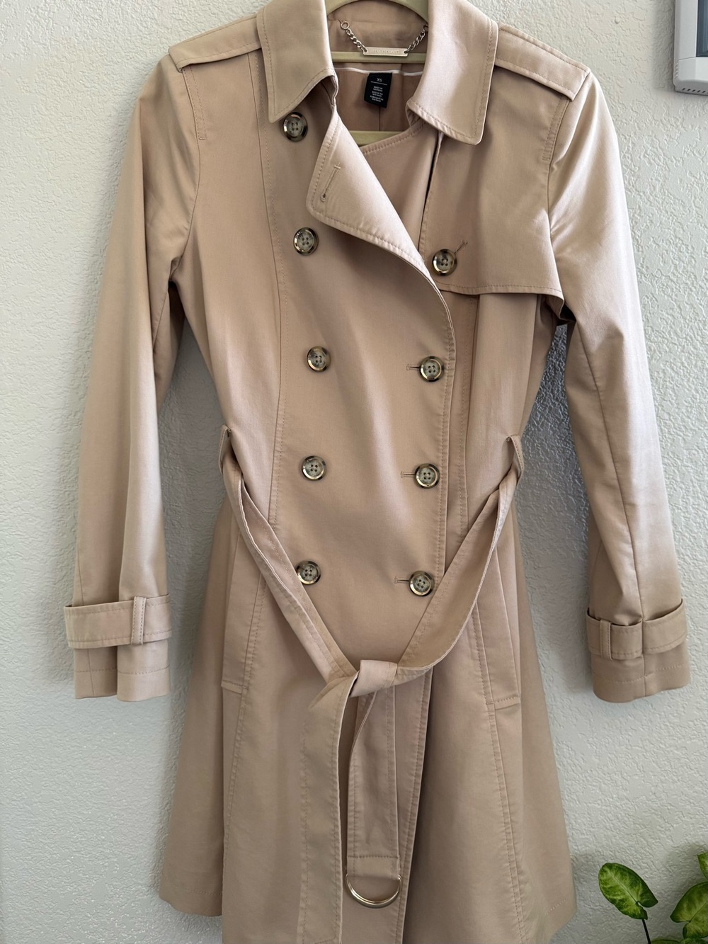 Classic Women's Beige Trench Coat - Elegant Double-Breasted Jacket